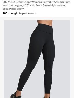 Crz yoga xs High Waist Black Scrunch-Butt Leggings